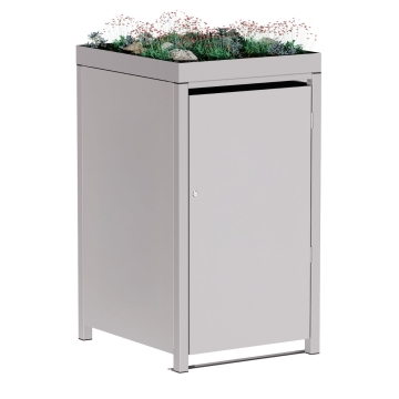 Abri pour une poubelle à 120L Emma en gris clair mètallisé