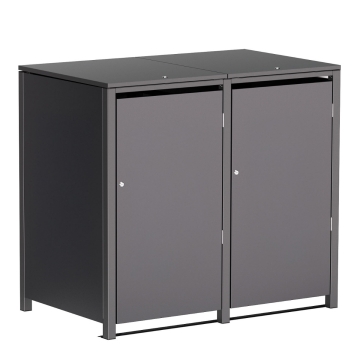 Abri pour deux poubelles à 120L Helmut en anthracite