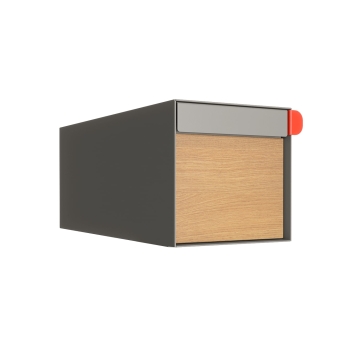 American Mailbox Americano Gray avec front décoratif en bois | Mur