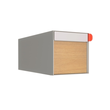 American Mailbox Americano White avec du décor en bois | Mur