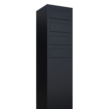 Boîtes aux lettres Monolith pour quatre Noire