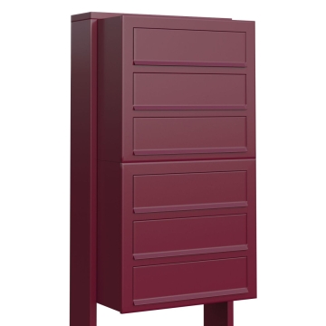 Boîtes aux lettres Cube pour six Rouge