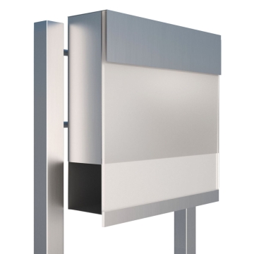 Boîte aux lettres sur pieds Manhattan Special White en Inox