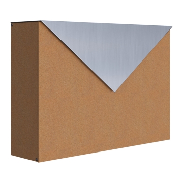 Boite aux Lettres "The Letter" Rouille avec rabat en acier inoxydable