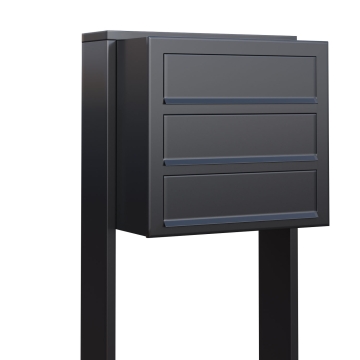Boîtes aux lettres Cube pour trois Anthracite