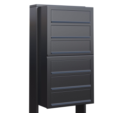 Boîtes aux lettres Cube pour six Anthracite