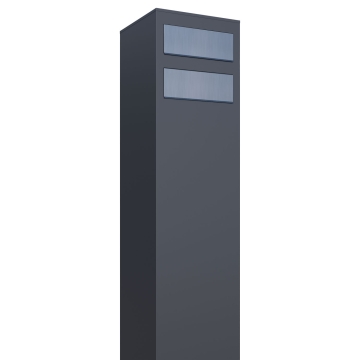 Boîtes aux lettres Monolith pour deux Anthracite avec rabat en acier inoxydable
