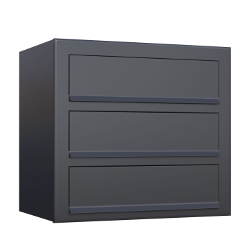 Boite aux Lettres Cube pour trois Anthracite
