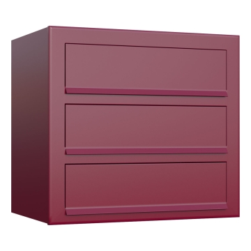 Boite aux Lettres Cube pour trois Rouge