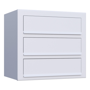 Boite aux Lettres Cube pour trois Blanche
