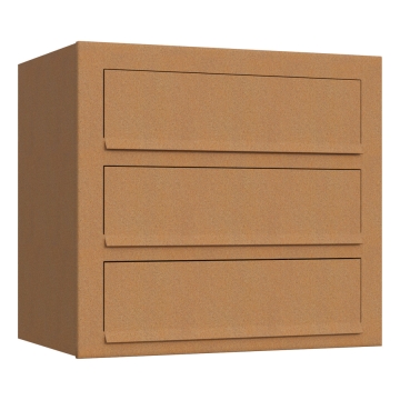 Boite aux Lettres Cube pour trois Rouille