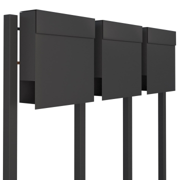 Boîtes aux lettres Manhattan pour trois Anthracite