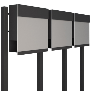 Boîte aux lettres Manhattan Special White for Three en Anthracite