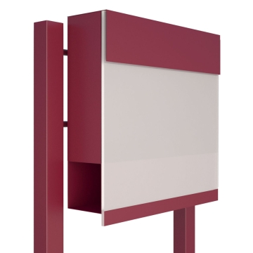 Boîte aux lettres sur pieds Manhattan Acryl White Rouge