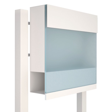 Boîte aux lettres sur pieds Manhattan Acryl Blue Blanche