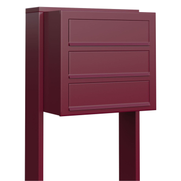 Boîte aux lettres sur pieds Cube for Three en Rouge