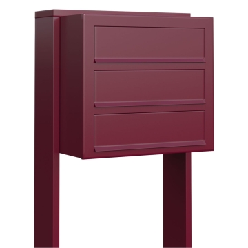 Boîtes aux lettres Cube pour trois Rouge
