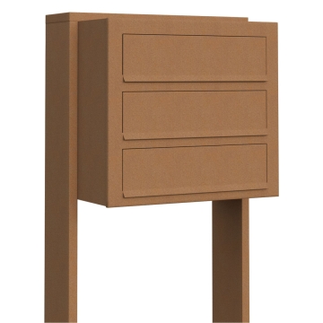 Boîtes aux lettres Cube pour trois Rouille