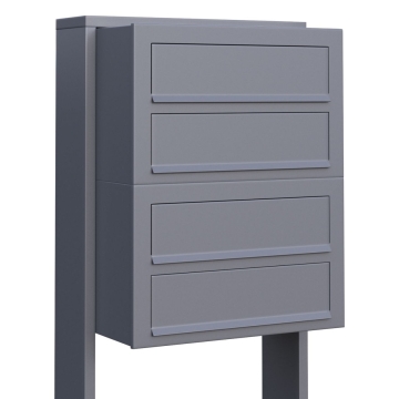 Boîtes aux lettres Cube pour quatre Grise