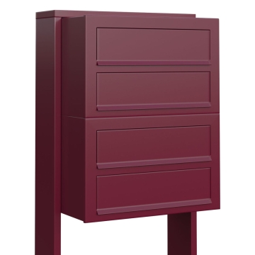 Boîtes aux lettres Cube pour quatre Rouge