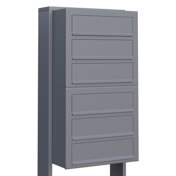 Boîtes aux lettres Cube pour six Grise