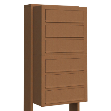 Boîte aux lettres sur pieds Cube for Six en Rouille