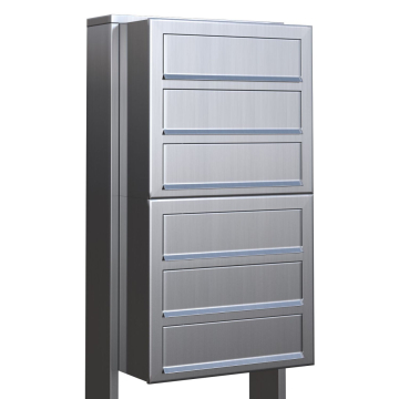 Boîte aux lettres sur pieds Cube for Six en Inox