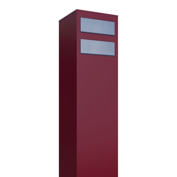 Boîtes aux lettres Monolith pour deux Rouge avec rabat en acier inoxydable