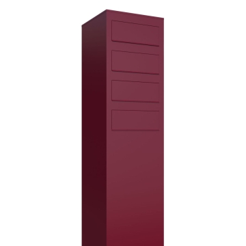 Boîtes aux lettres Monolith pour quatre Rouge