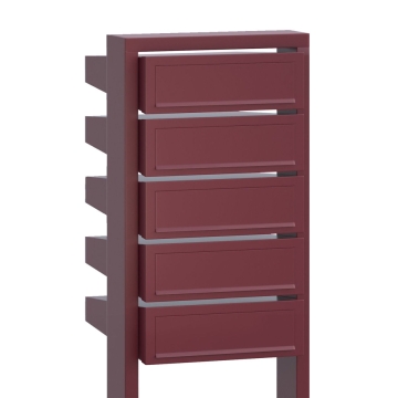 Boîtes aux lettres Stairs pour cing Rouge