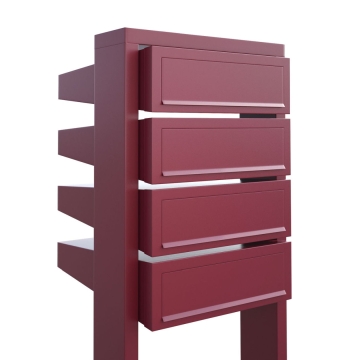 Boîtes aux lettres Stairs pour quatre Rouge