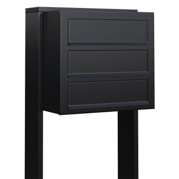 Boîtes aux lettres Cube pour trois Noire