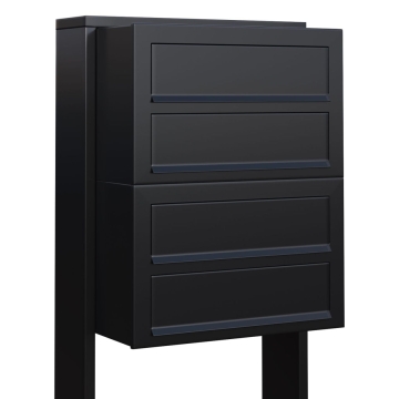 Boîtes aux lettres Cube pour quatre Noire