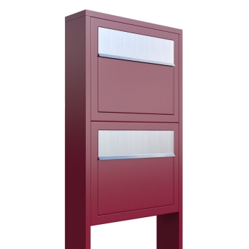 Boîtes aux lettres Elegance pour Deux  Rouge avec rabat en acier inoxydable