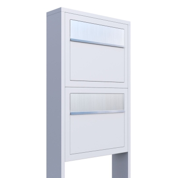 Boîtes aux lettres Elegance pour Deux  Blanche avec rabat en acier inoxydable
