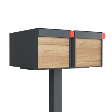 Boîte aux lettres sur pieds Big Americano for Two en Anthracite avec façade en HPL