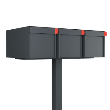 Boîte aux lettres sur pieds Big Americano for Three en Anthracite