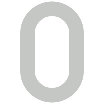 Numéro de maison auto-adhésif "0" - 76 mm en gris clair