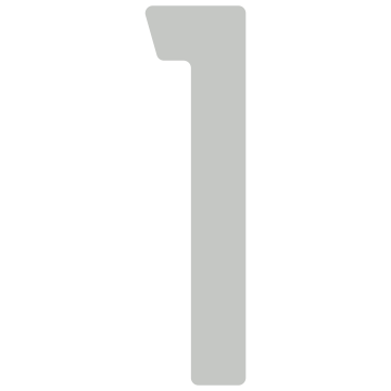 Numéro de maison auto-adhésif "1" - 76 mm en gris clair