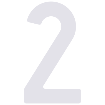 Numéro de maison auto-adhésif "2" - 76 mm en blanc