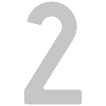 Numéro de maison auto-adhésif "2" - 76 mm en gris clair