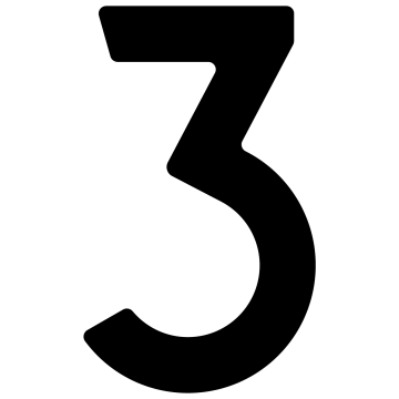 Numéro de maison auto-adhésif "3" - 76 mm en noir