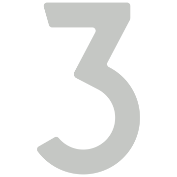Numéro de maison auto-adhésif "3" - 76 mm en gris clair