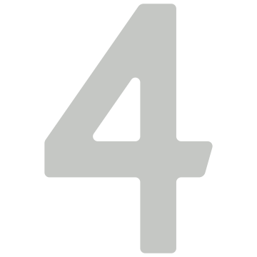 Numéro de maison auto-adhésif "4" - 76 mm en gris clair