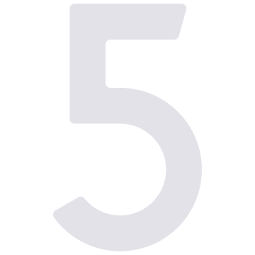 Numéro de maison auto-adhésif "5" - 76 mm en blanc
