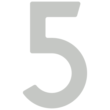 Numéro de maison auto-adhésif "5" - 76 mm en gris clair