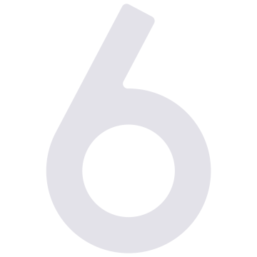 Numéro de maison auto-adhésif "6" - 76 mm en blanc
