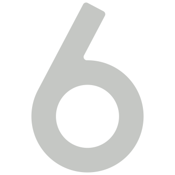 Numéro de maison auto-adhésif "6" - 76 mm en gris clair