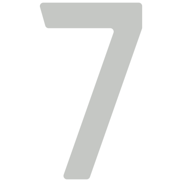 Numéro de maison auto-adhésif "7" - 76 mm en gris clair