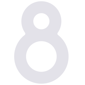 Numéro de maison auto-adhésif "8" - 76 mm en blanc